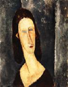 Amedeo Modigliani Blue Eyes ( Portrait of Madame Jeanne Hebuterne ) oil painting on canvas